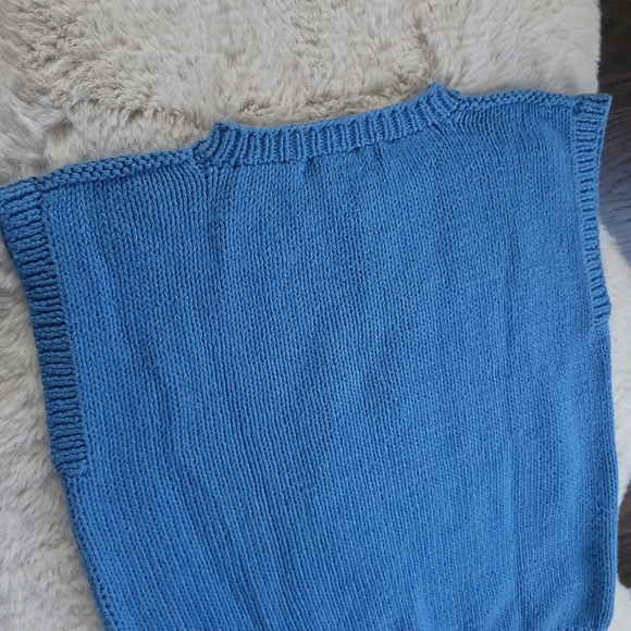 Vintage Handknit Pearlcore Heart Bobble Checkered Chunky Knit Sweater Ve… - Picture 6 of 7